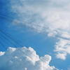 blue skies and black lines